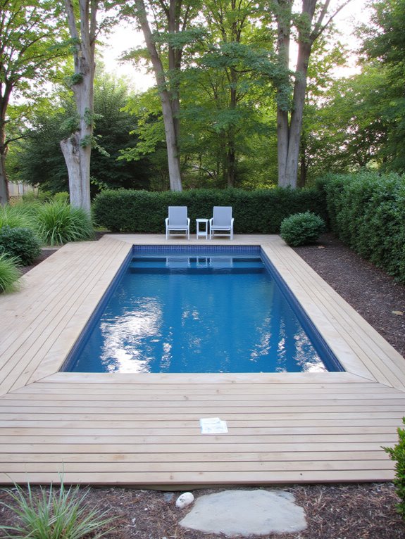 19 Timeless Rectangle Inground Pool Ideas For A Clean Look elegant modern deck addition