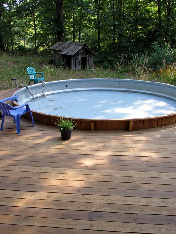 19 Clever Metal Tank Pool Ideas For A Polished Outdoor Look elegant outdoor lounging space
