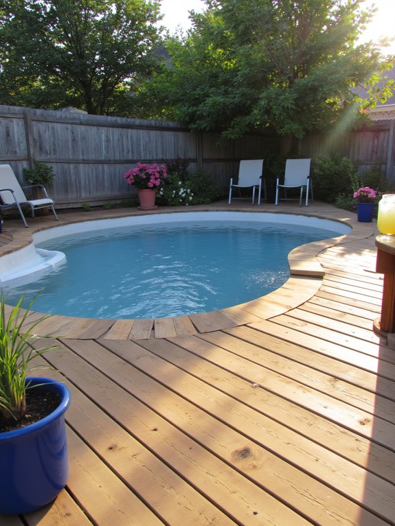 24 Unique Stock Tank Pool Deck Ideas That Elevate Any Yard elevated deck pool design