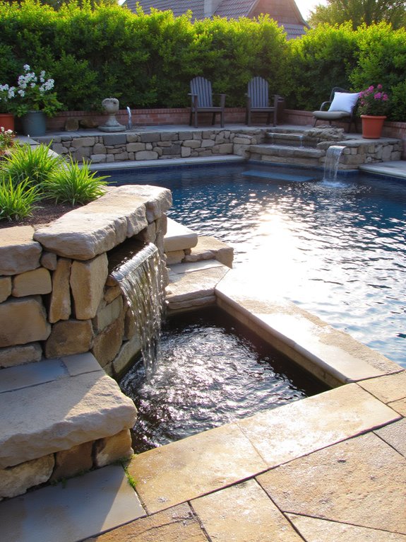 25 Impressive Inground Pool Patio Ideas That Upgrade Your Space elevated pool area aesthetics