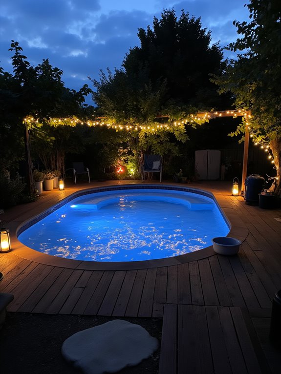 19 Elevated Inground Pool Ideas For A Relaxed Escape elevated pool evening lighting