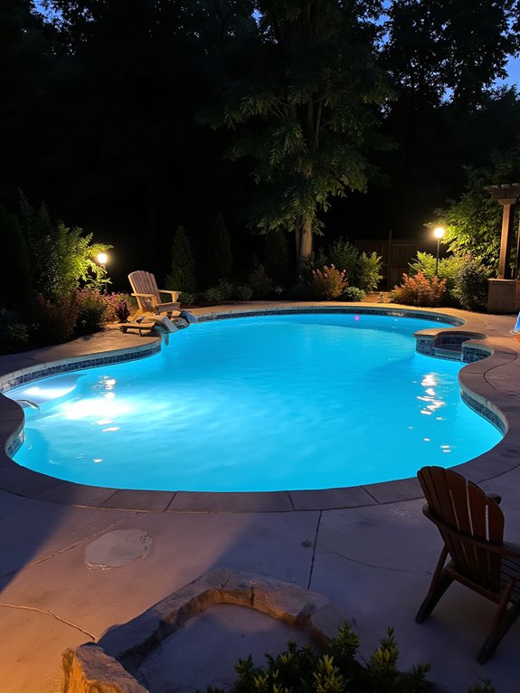 22 Creative Freeform Inground Pool Ideas For Natural Flow enchanting led pool lighting
