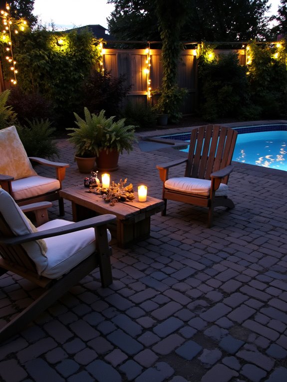 22 Trendy Outdoor Patio Pool Ideas For Endless Summer Days enchanting nighttime pool ambiance