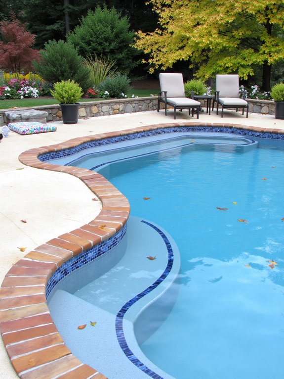 24 Beautiful Inground Pool Ideas With Tanning Ledges For Sun Lovers family friendly shallow pools