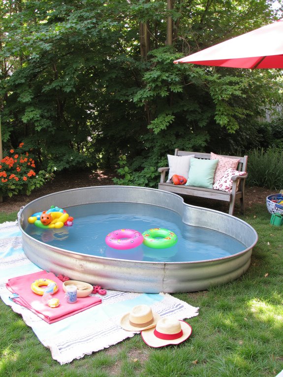 19 Relaxing Stock Tank Pool Ideas For Calm Summer Afternoons family friendly summer oasis