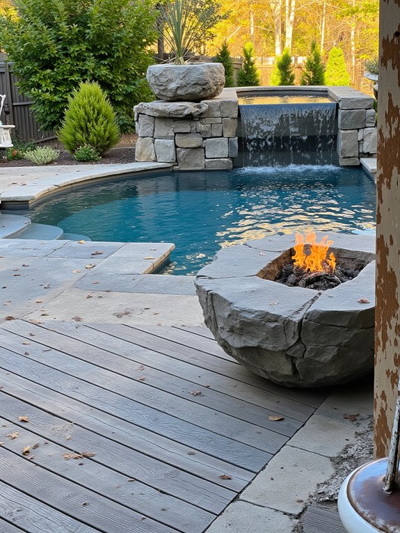 21 Modern Outdoor Inground Pool Concepts For A Designer Feel fire and water harmony