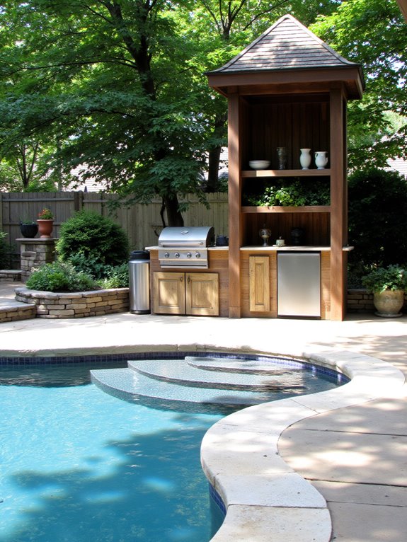 22 Creative Freeform Inground Pool Ideas For Natural Flow functional outdoor cooking space