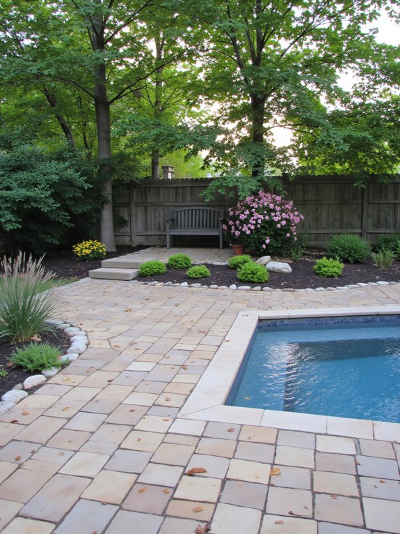 24 Polished Inground Pool Deck Ideas With Pavers For A Finished Look harmonious paver landscape integration