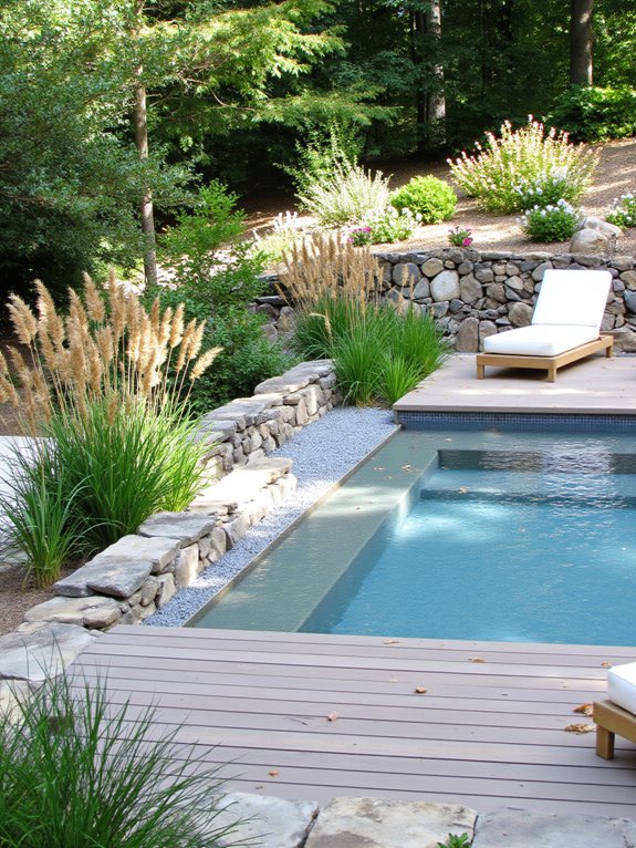 21 Modern Outdoor Inground Pool Concepts For A Designer Feel harmonious poolside landscaping ideas