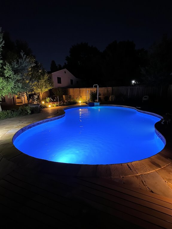 18 Stunning Inground Pool Ideas That Elevate Your Backyard illuminated nighttime swimming experience