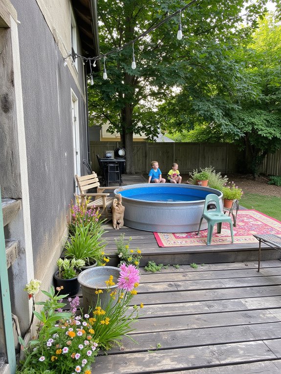 18 Rustic Stock Tank Pool Ideas With Warm Outdoor Charm inviting family friendly pool design