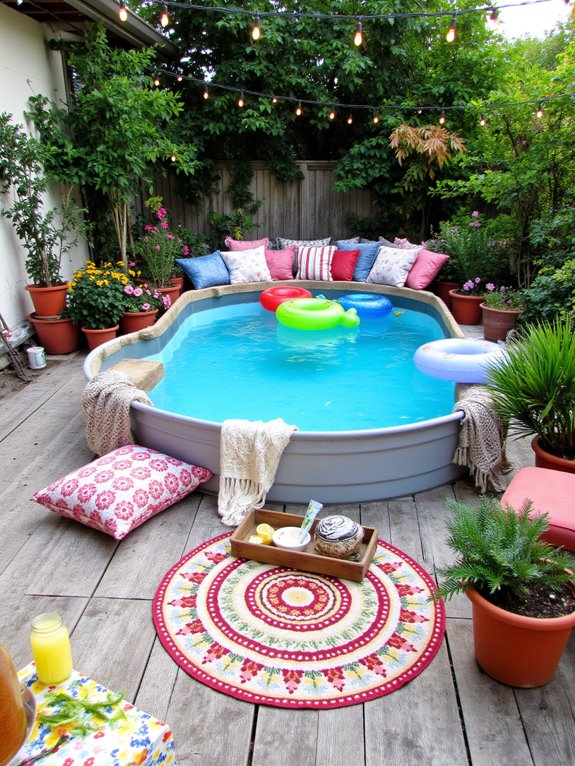 18 Trendy Stock Tank Pool Ideas For A Relaxed Summer Vibe inviting oasis with accessories