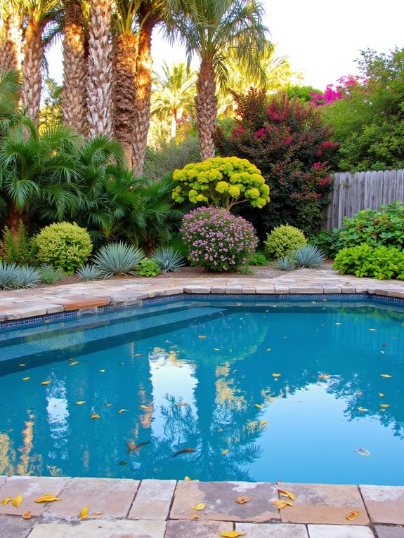 22 Gorgeous Inground Pool Landscaping That Transforms Any Yard low maintenance poolside plant selection