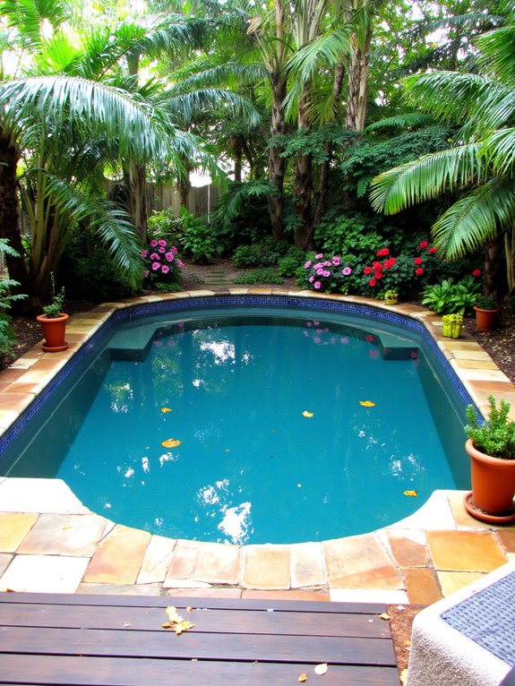 23 Brilliant Inground Pool Ideas That Look Amazing On A Budget lush poolside plant decor