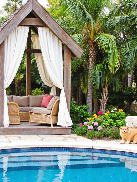 20 Cool Inground Pool Ideas For A Relaxed Backyard Atmosphere luxurious shaded outdoor retreat