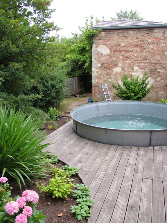 19 Clever Metal Tank Pool Ideas For A Polished Outdoor Look metal tank pool transformations