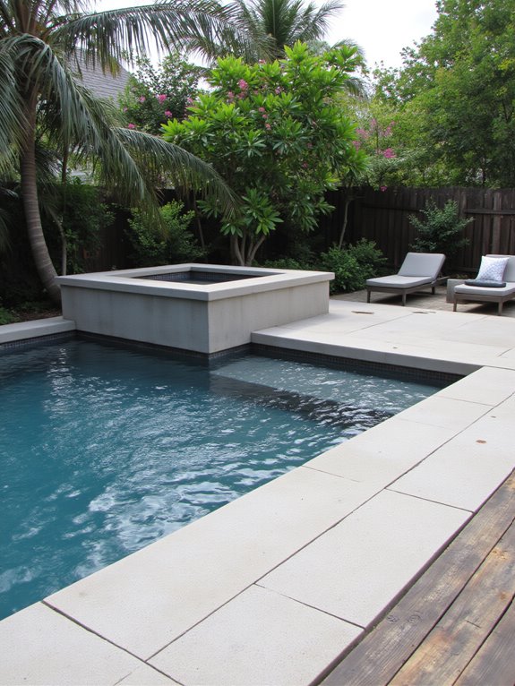 24 Beautiful Inground Pool Ideas With Tanning Ledges For Sun Lovers modern elegant lounging pools