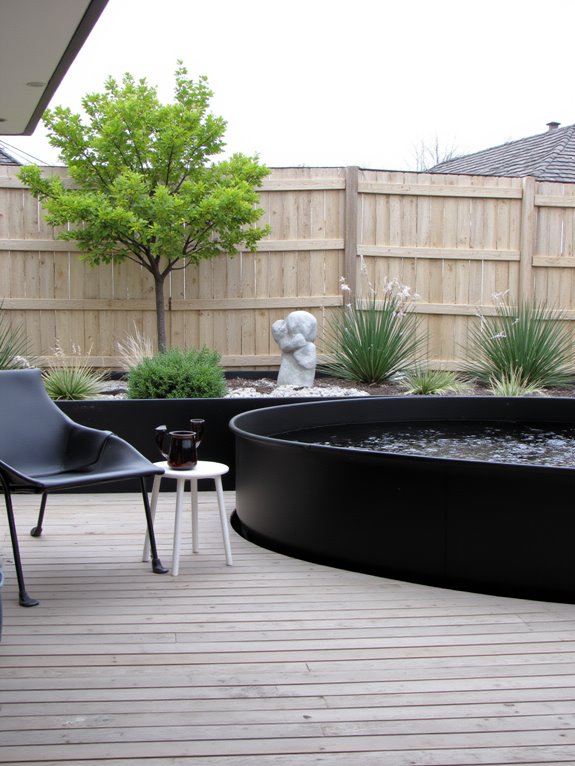 20 Modern Stock Tank Pool Designs For A Fresh Outdoor Upgrade modern minimalist outdoor retreat