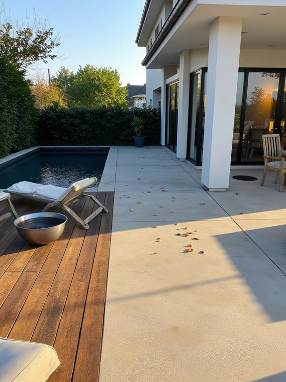 25 Impressive Inground Pool Patio Ideas That Upgrade Your Space modern minimalist patio design