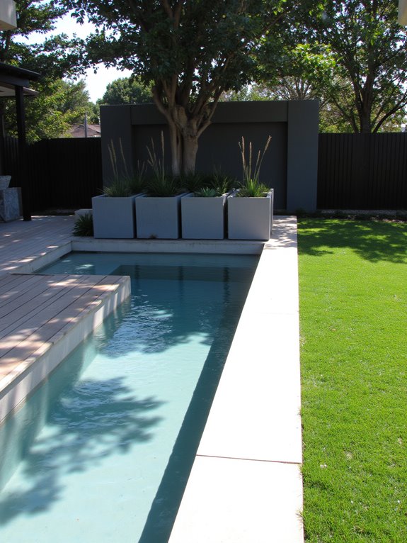 20 Stylish Backyard Inground Pool Landscaping Ideas For Instant Charm modern minimalist pool design