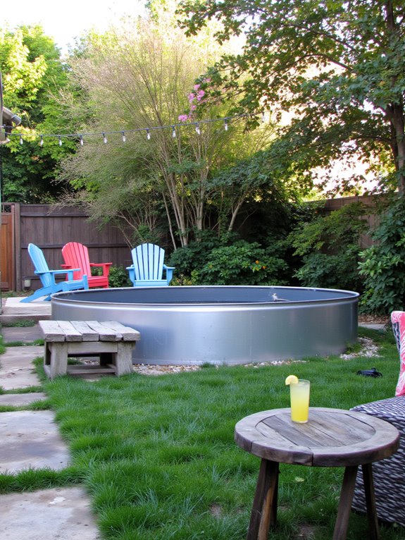 22 Family Friendly Stock Tank Pool Ideas That Everyone Will Love modern sophisticated pool design