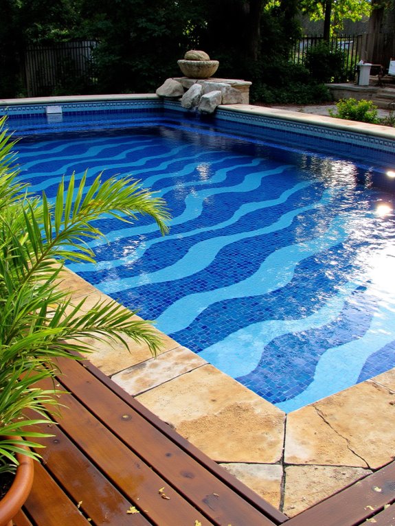 23 Elegant Outdoor Inground Pool Ideas For A Resort Vibe mosaic tile pool transformation