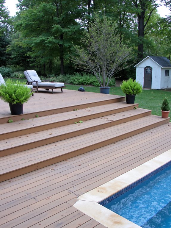 25 Impressive Inground Pool Patio Ideas That Upgrade Your Space multi level pool decking design