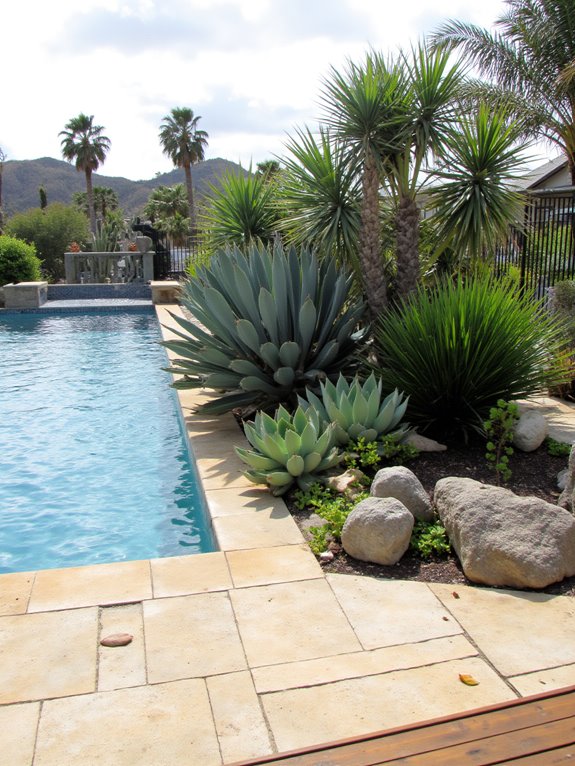 21 Simple Inground Pool Landscaping Ideas For Clean Outdoor Style native drought resistant plants