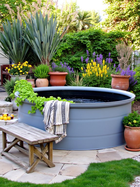 21 Stylish Poly Stock Tank Pool Ideas For A Smooth Setup natural elements enhance atmosphere