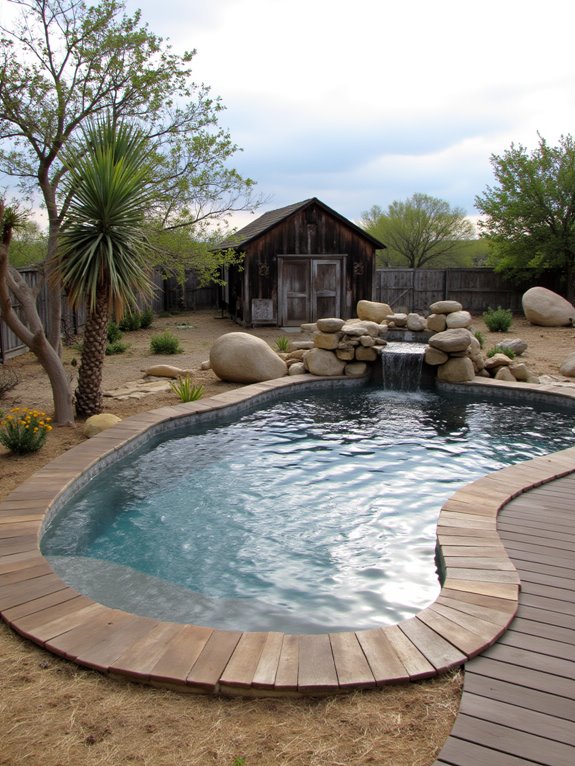 19 Cozy Cowboy Pool Ideas That Bring Cool Western Style Home natural luxury pool oasis