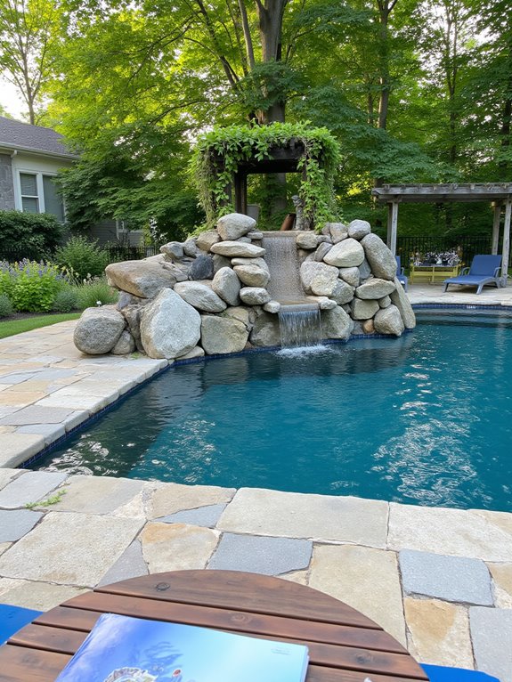 25 Fun Inground Pool Ideas With Slides For Backyard Play natural slides in pools