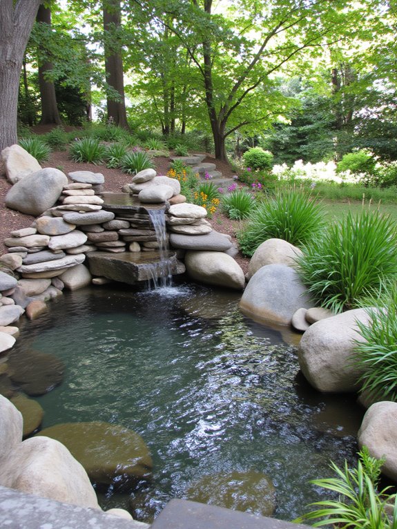 21 Creative Stock Pond Pool Ideas For Nature Loving Yards natural stone pond enhancements