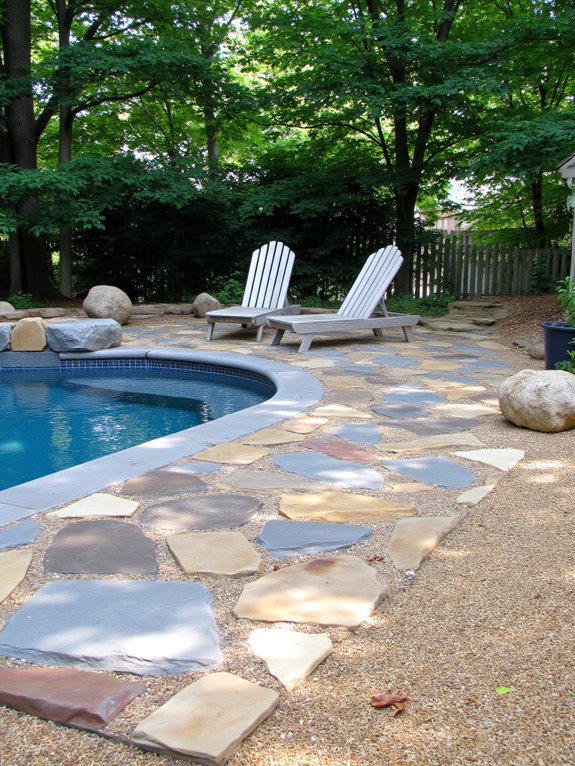 23 Brilliant Inground Pool Ideas That Look Amazing On A Budget natural stone pool surrounds