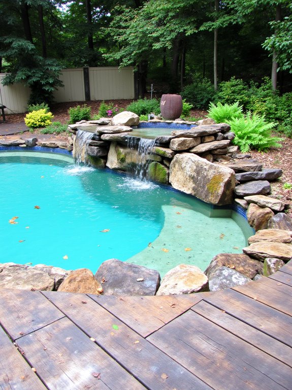 20 Smart Inground Pool Ideas For Small Yards natural stone water features
