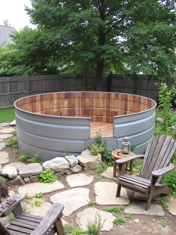 20 Elevated Stock Tank Pool Liner Ideas That Look Professional natural warmth and durability