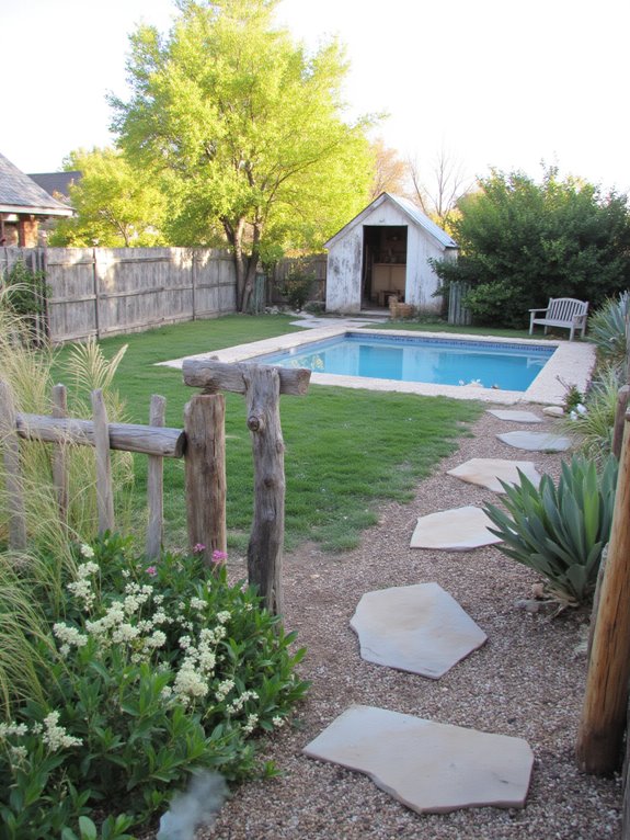 19 Cozy Cowboy Pool Ideas That Bring Cool Western Style Home nature inspired pool landscaping