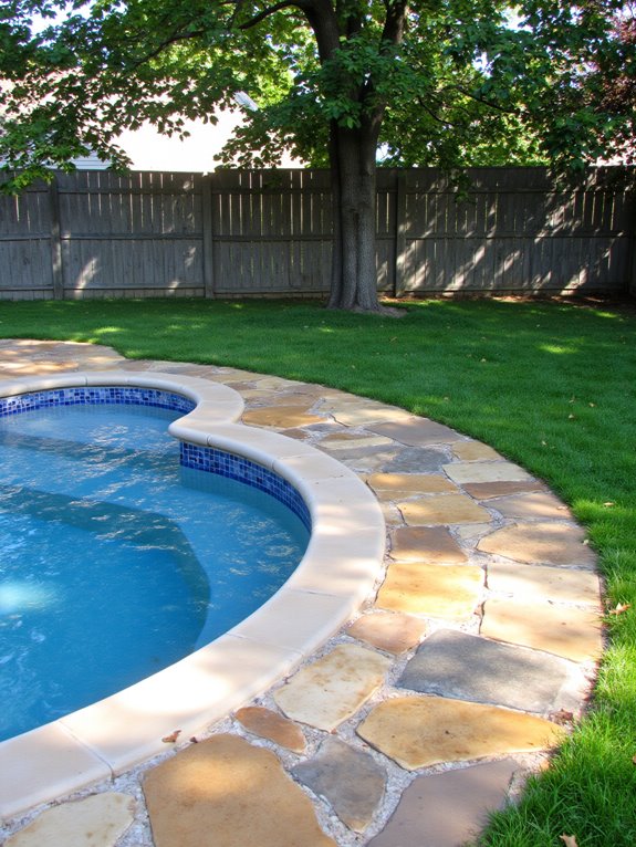 21 Simple Inground Pool Landscaping Ideas For Clean Outdoor Style non slip pool surface options