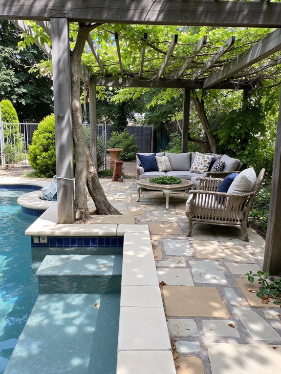 25 Chic Inground Pool Decorating Ideas That Feel Fresh pergola for shade enhancement