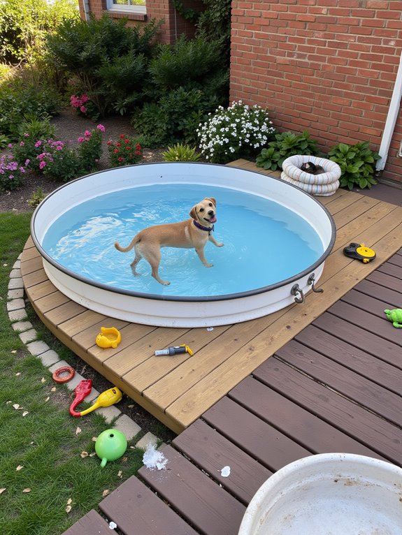 21 Unique Mini Stock Tank Pool Ideas Packed With Personality pet friendly stock tank pool