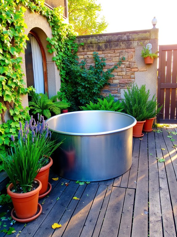 22 Polished Stock Tank Bath Ideas For A Spa Like Backyard Moment plants enhance stock tank baths