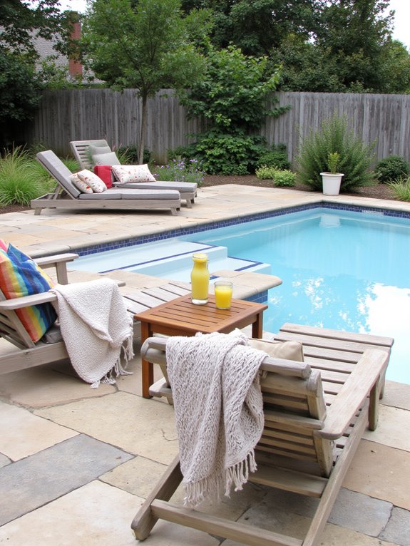 19 Modern Backyard Inground Pool Ideas For Fresh Outdoor Appeal plush cushions soft lighting