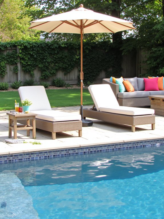 24 Clever Container Pool Ideas That Reinvent Your Outdoor Space plush loungers and hammock