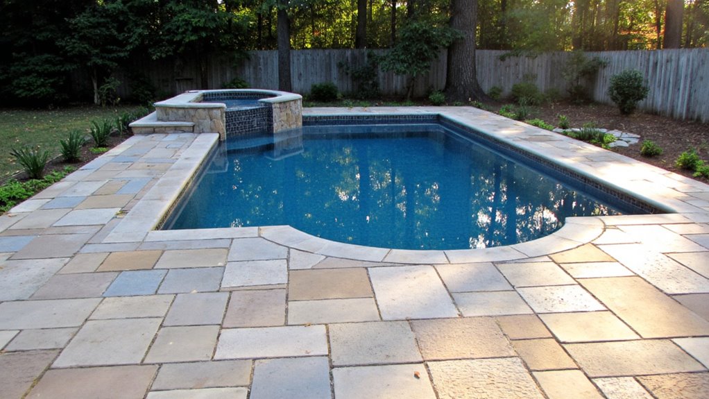 24 Polished Inground Pool Deck Ideas With Pavers For A Finished Look polished paver pool decks