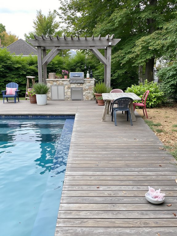 22 Simple Inground Pool Ideas For Effortless Outdoor Living poolside kitchen for entertaining