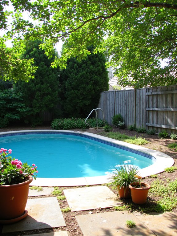 23 Beautiful Stock Tank Pool Landscaping Ideas For Instant Charm privacy with fencing and hedges