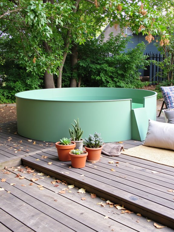 22 Modern Stock Tank Pool Setup Ideas For A Clean Aesthetic relaxing color palette choices