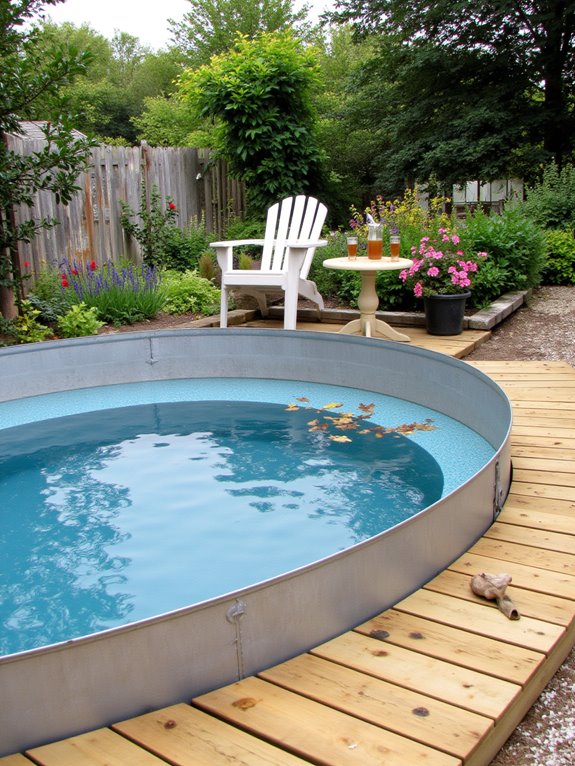 19 Relaxing Stock Tank Pool Ideas For Calm Summer Afternoons rustic affordable backyard escape