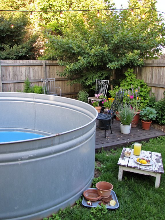 19 Creative Backyard Stock Tank Pool Ideas You Will Want To Try Soon rustic charm backyard retreat