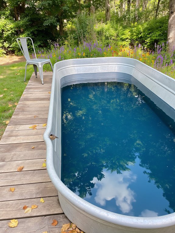20 Stylish Cattle Trough Pool Ideas For Unexpected Backyard Flair rustic charm cattle trough pool