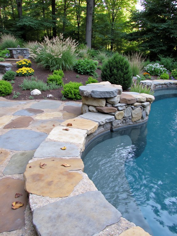 22 Creative Freeform Inground Pool Ideas For Natural Flow rustic charm through natural stone